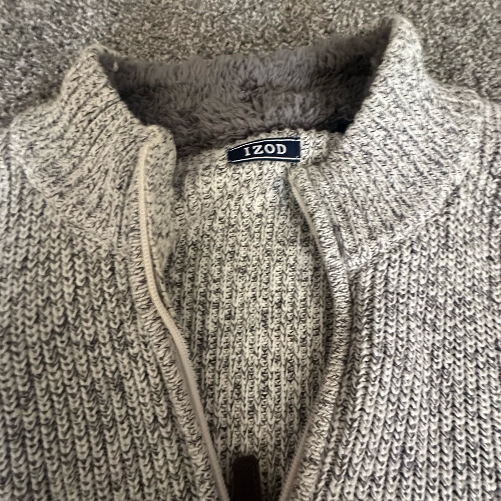 IZOD Women's Zip-Up Sweater in Cream